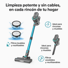 Aspiradora Vertical Sin Cable, Ultraligera 6 en 1 con Filtro HEPA y Cepillo LED