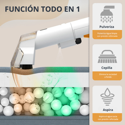 Limpiador de Tapicerías Portátil 750W con Succión 15KPa | Máquina Quitamanchas para Sofás, Alfombras y Coches