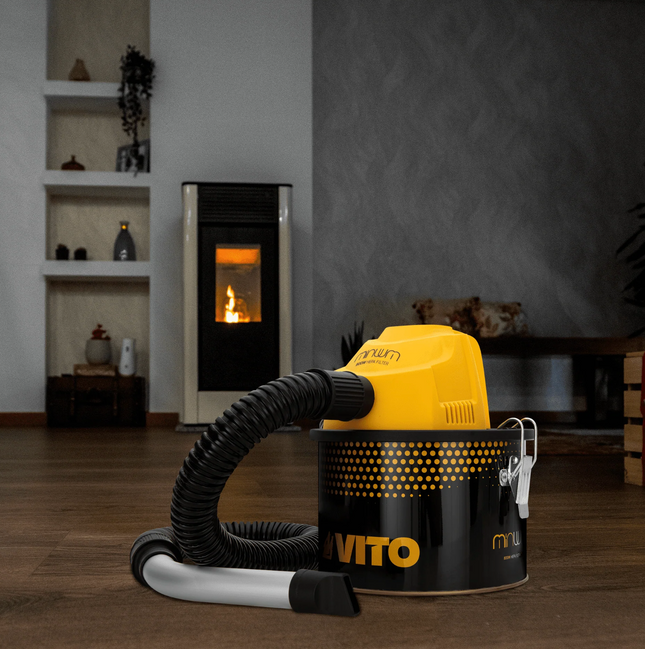 Aspirador de Cenizas 800W con Depósito Metálico 4L | Mini Aspirador para Chimeneas, Estufas y Barbacoas