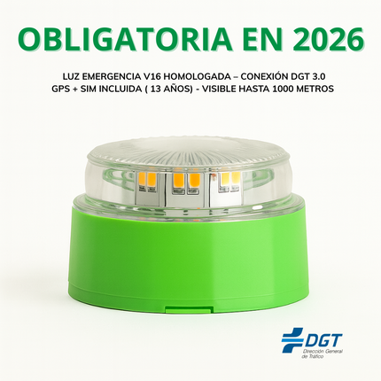 Luz de Emergencia V16 Homologada DGT 3.0 – Geolocalizable + Chaleco de Regalo