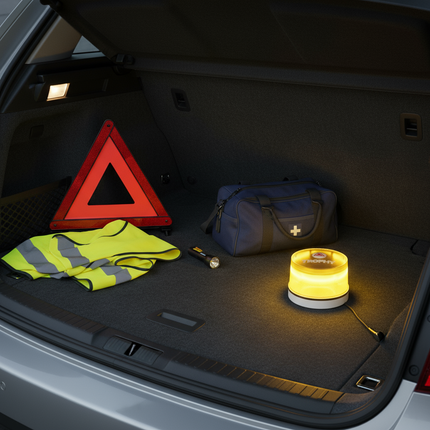 Kit 2 Balizas V16 Homologadas DGT con Geolocalización | LED Amarillo Auto IP5