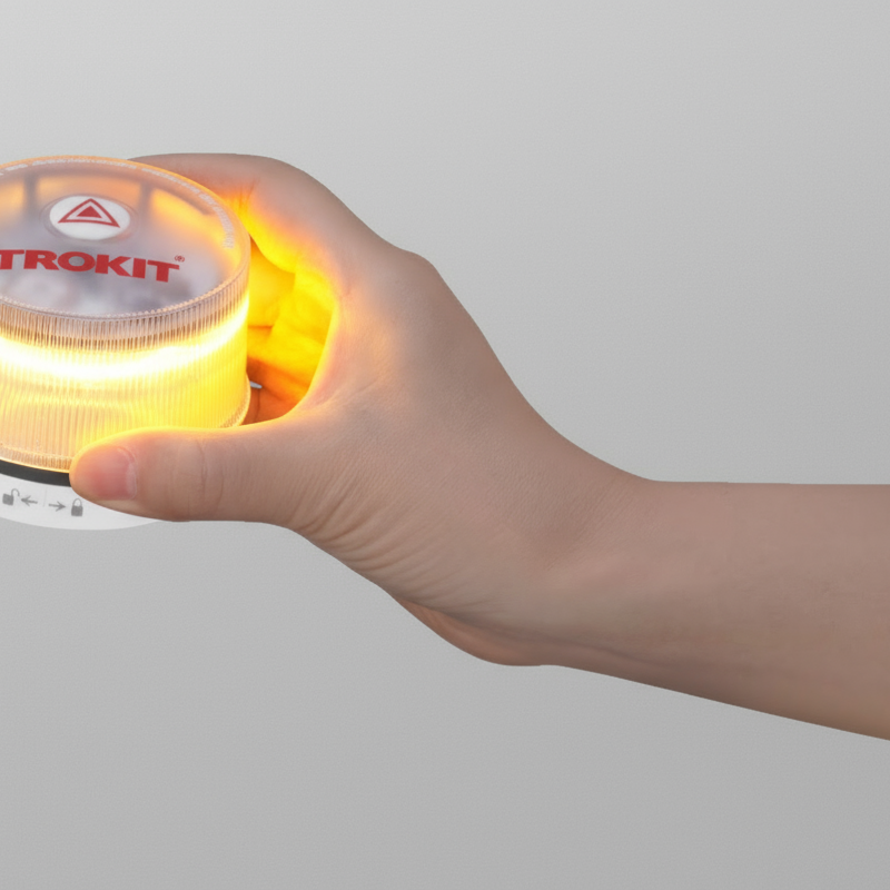 Kit 2 Balizas V16 Homologadas DGT con Geolocalización | LED Amarillo Auto IP5