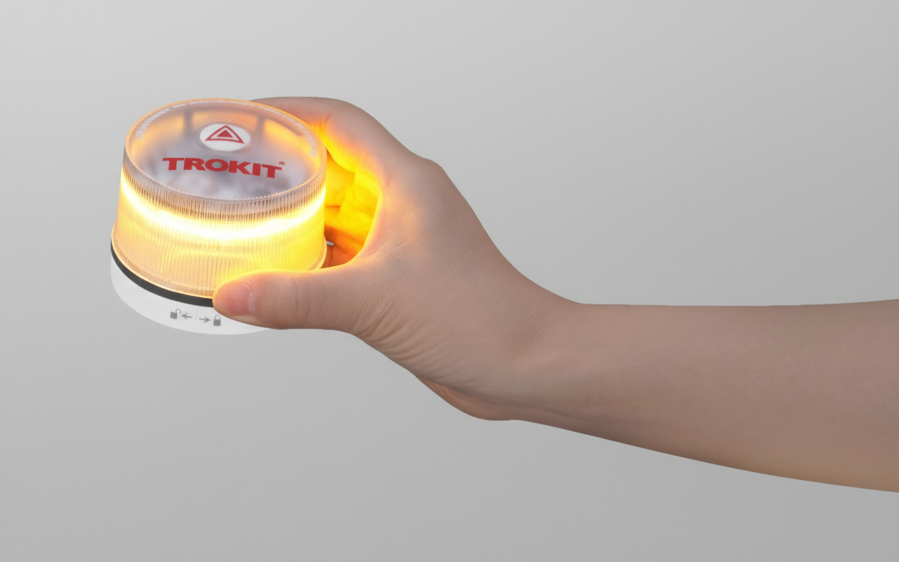 Kit 2 Balizas V16 Homologadas DGT con Geolocalización | LED Amarillo Auto IP5