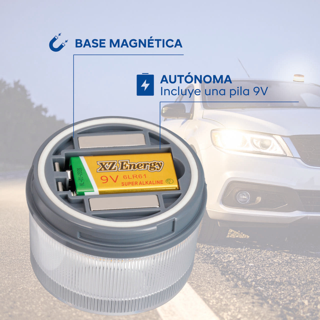 Kit 2 Balizas V16 Homologadas DGT con Geolocalización | LED Amarillo Auto IP5