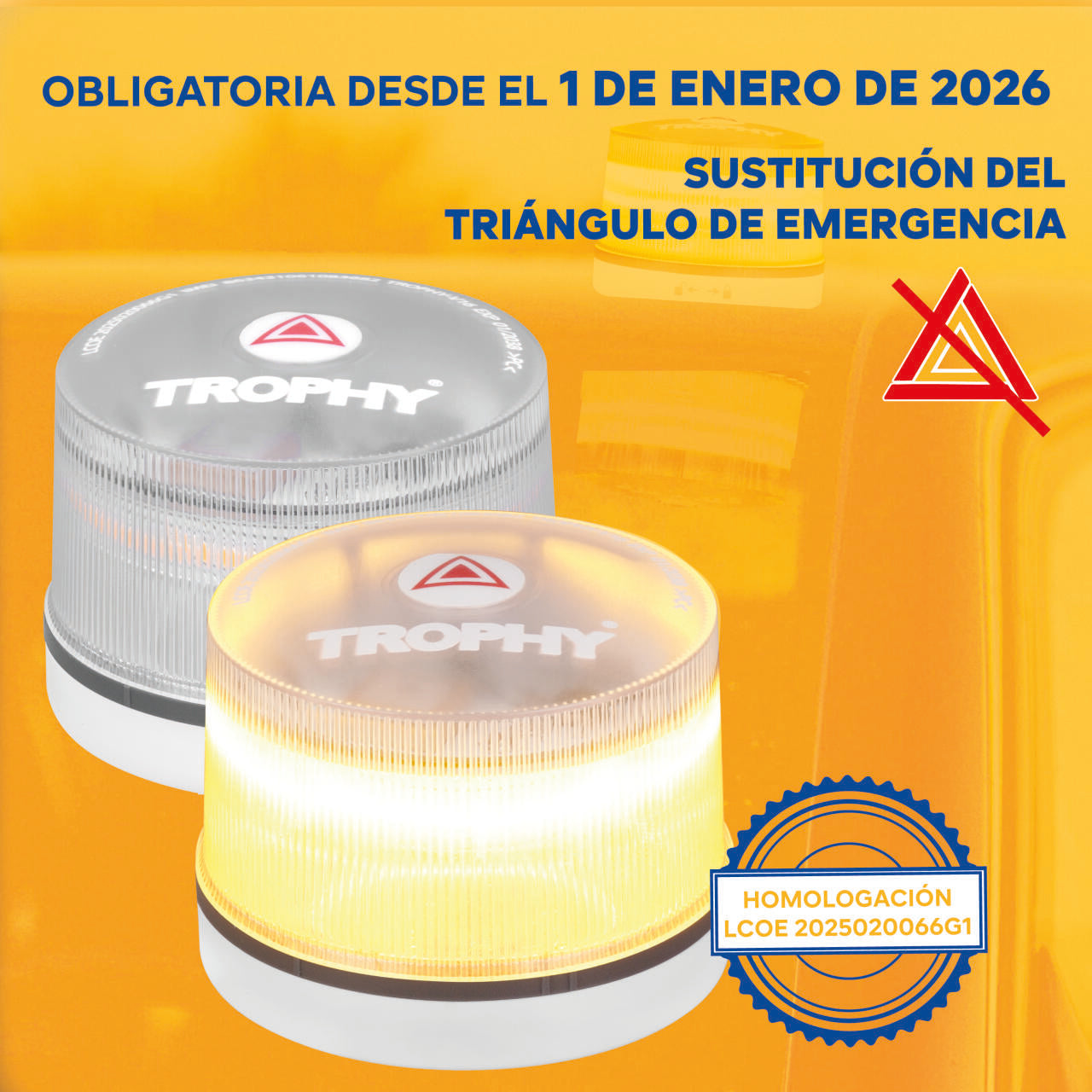 Kit 2 Balizas V16 Homologadas DGT con Geolocalización | LED Amarillo Auto IP5