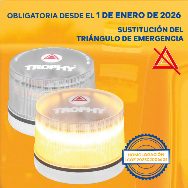 Kit 2 Balizas V16 Homologadas DGT con Geolocalización | LED Amarillo Auto IP5