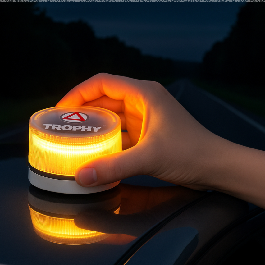 Kit 2 Balizas V16 Homologadas DGT con Geolocalización | LED Amarillo Auto IP5