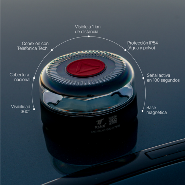 Luz de Emergencia V16 con Geolocalización IoT Certificada por la DGT – Incluye Funda Protectora