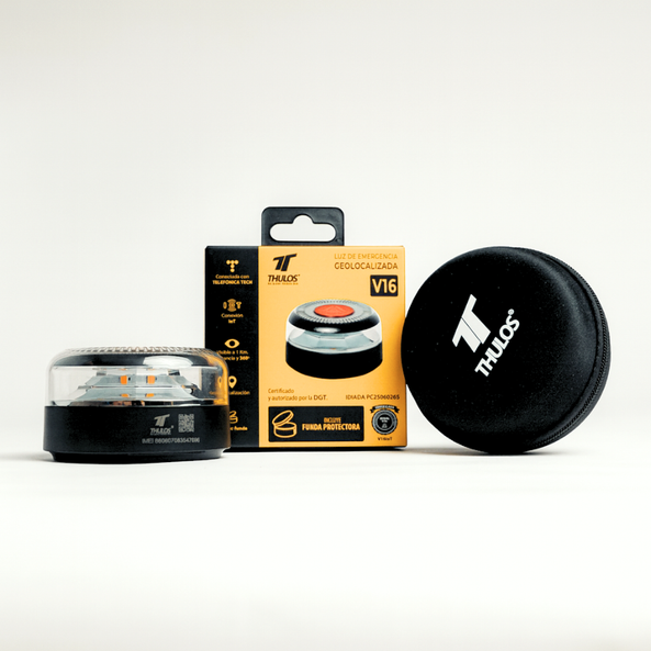 Luz de Emergencia V16 con Geolocalización IoT Certificada por la DGT – Incluye Funda Protectora