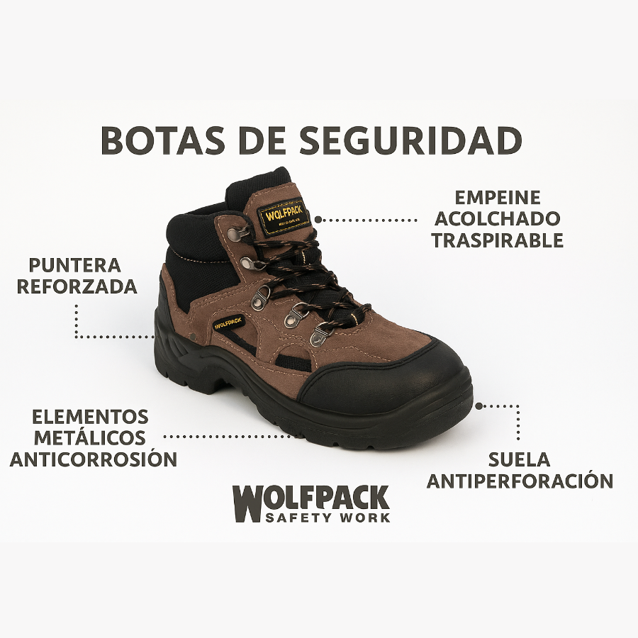 Botas de Seguridad Hombre Tiborx S1P SR FO con Puntera Metálica y Suela Antiperforación