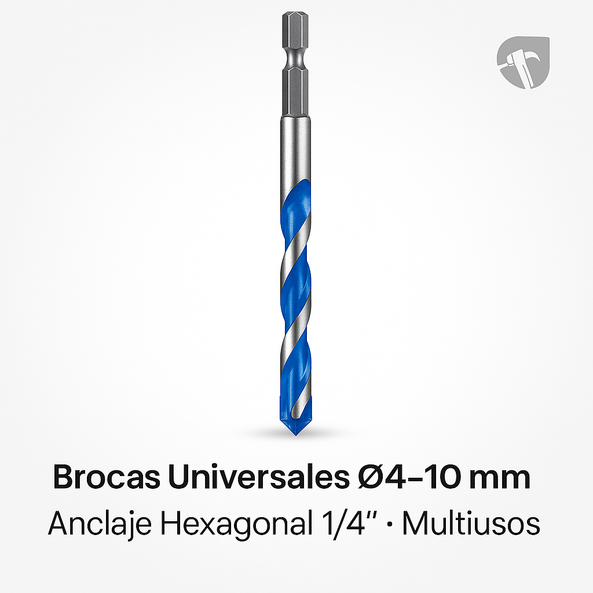 Estuche de Brocas Wolfpack Universales Ø4–10 mm | Punta Hexagonal Multiusos