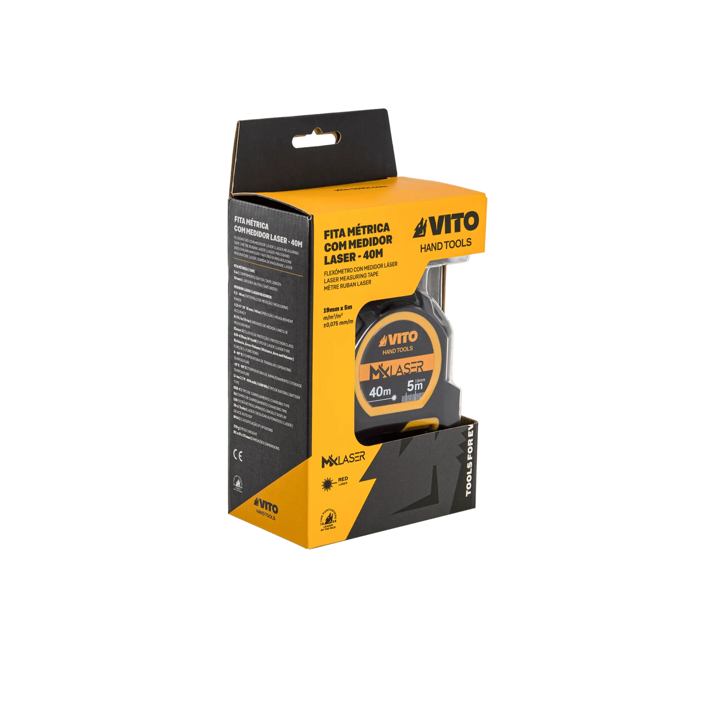 Flexómetro con Medidor Láser VITO 40m | Precisión Profesional Interior y Exterior