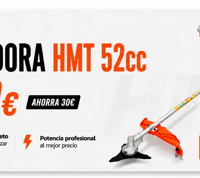 Desbrozadora de gasolina HMT Tools 52cc con manillar doble