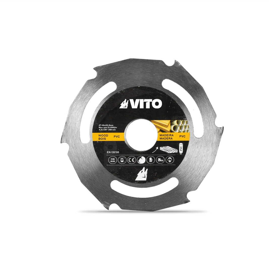 Disco de Corte para Madera y PVC 115 mm | Compatible con Amoladora Eléctrica y a Batería