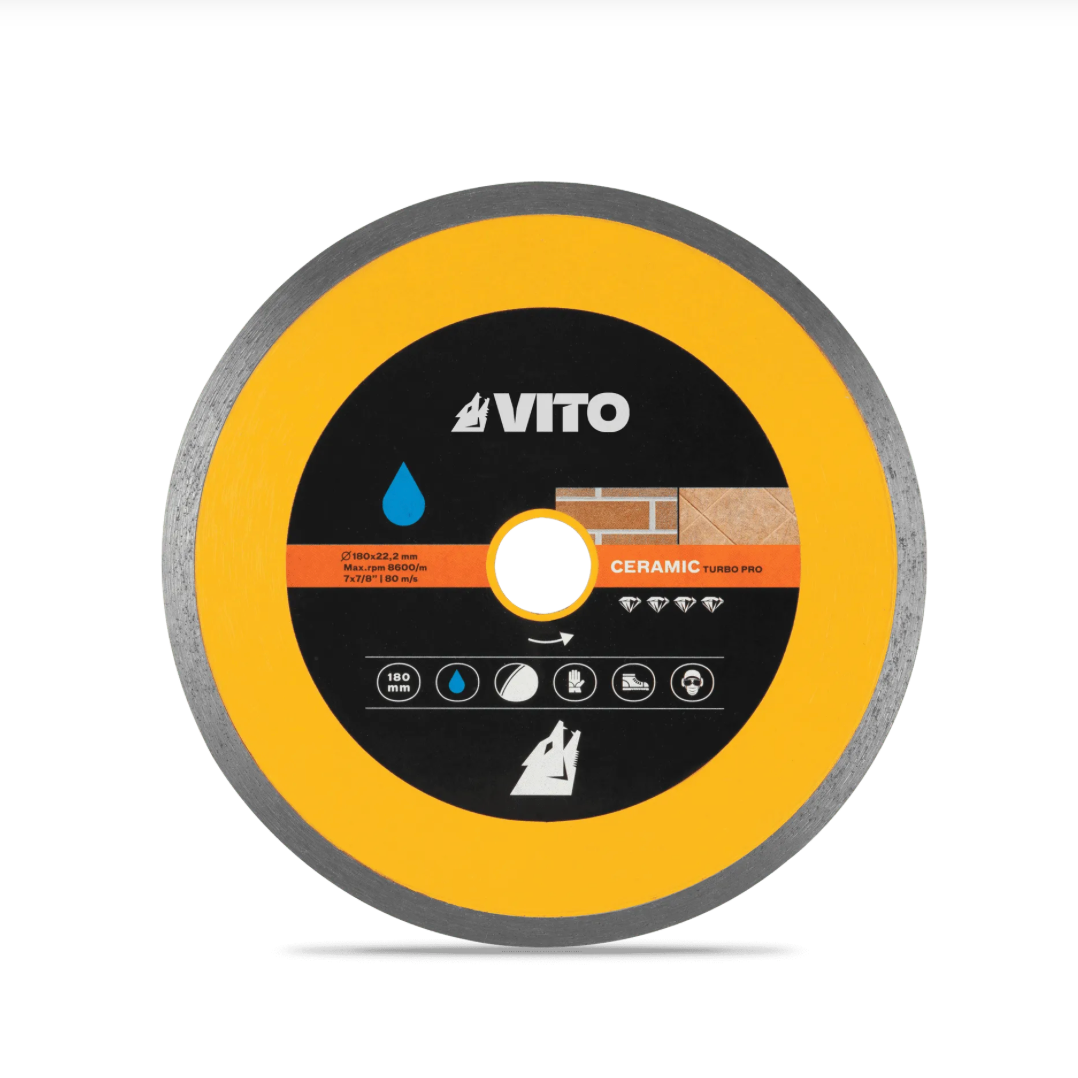 Disco Diamante Cerámica 180 mm VIDH180 | Corte Húmedo/Seco Azulejos