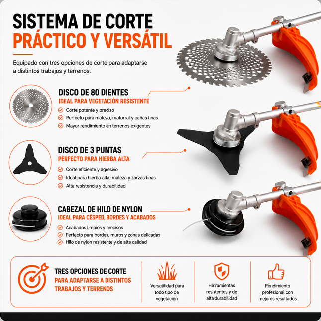 Desbrozadora 52cc Potente HMT Tools – Arranque Fácil y Máximo Rendimiento