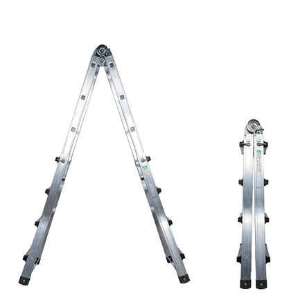 Escalera telescópica de aluminio 6+6 peldaños – Perfil 67 mm