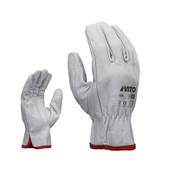 Guante en Piel Vacuno Genuino con Elástico en la Muñeca