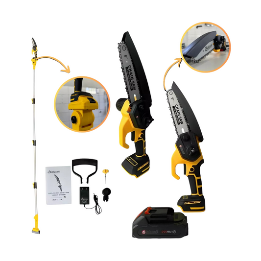 Motosierra Telescópica 6" – 1000W, 2 Baterías + Cargador