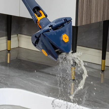 Mopa Triangular Giratoria 360º con Autoescurrido y Mango Extensible | Incluye 2 Paños de Microfibra