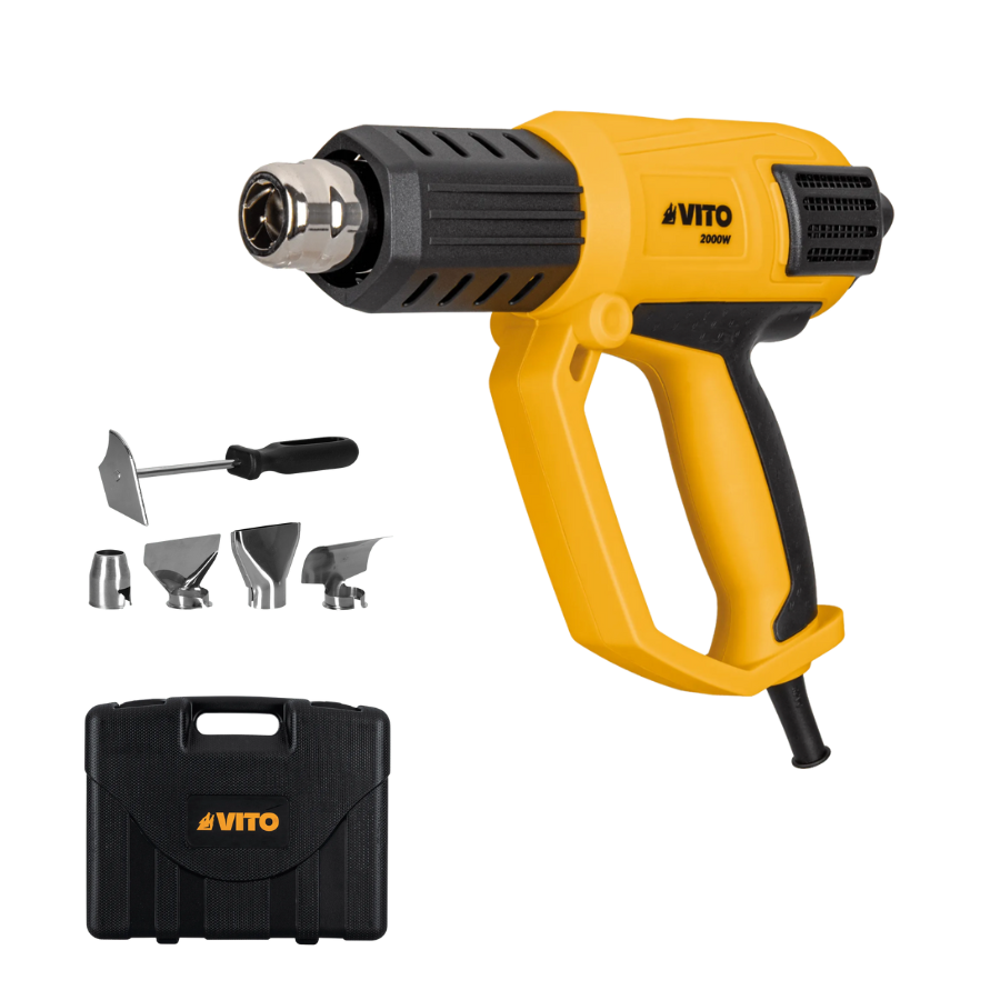 Pistola de Aire Caliente Regulable 2000W con Maletín y Accesorios | 3 Velocidades 50°–600°C