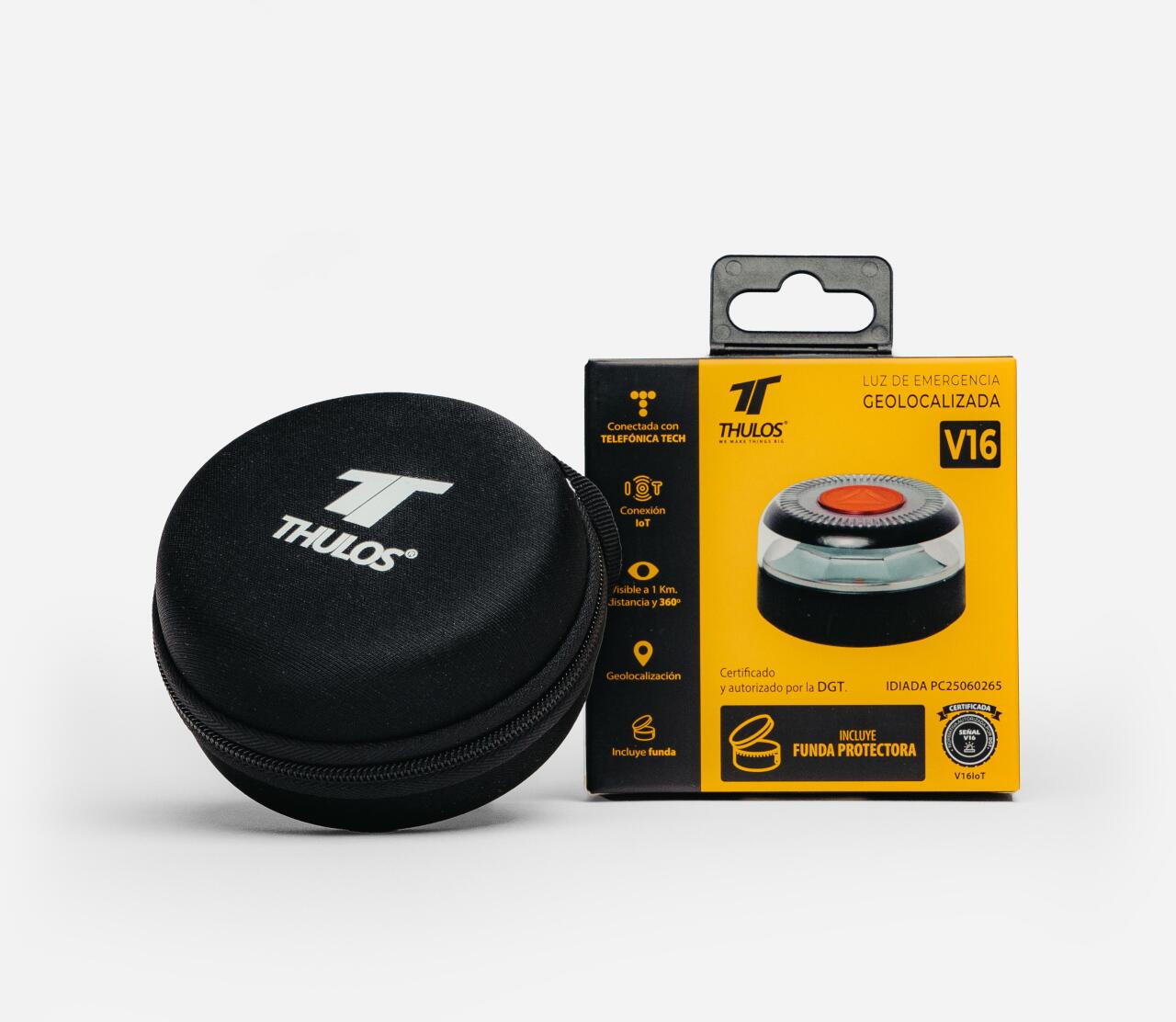 Luz de Emergencia V16 con Geolocalización IoT Certificada por la DGT – Incluye Funda Protectora