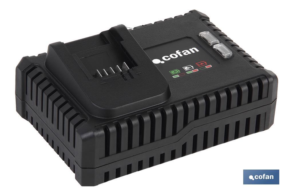 Cargador 18V 4,0A Cofan, Carga Ultrar­rápida con Protección Inteligente