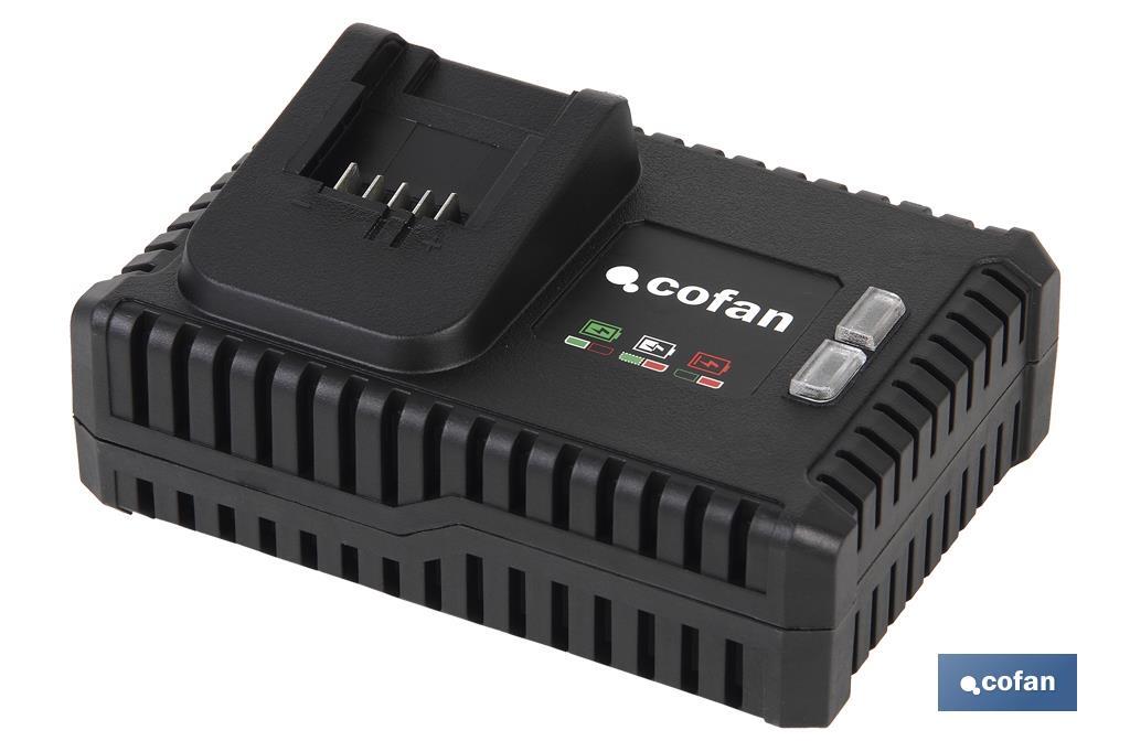 Cargador 18V 4,0A Cofan, Carga Ultrar­rápida con Protección Inteligente